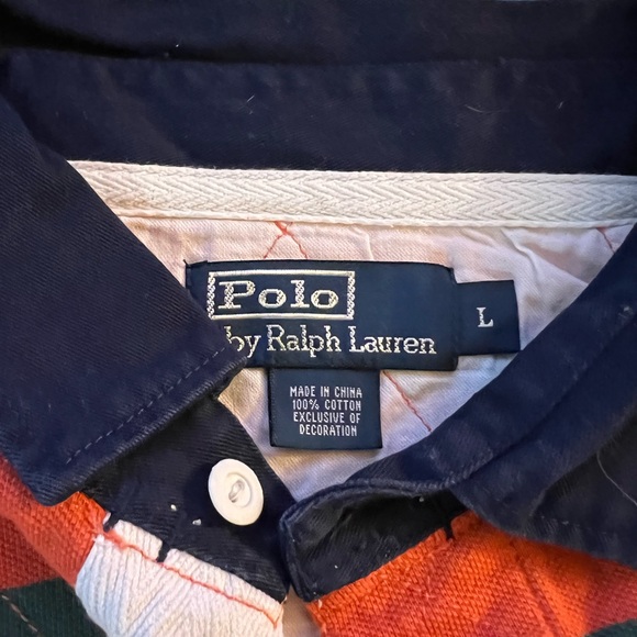 Ralph Lauren Polo Castle Orange Green Size Large - Picture 4 of 4